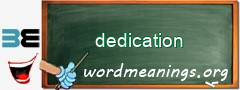 WordMeaning blackboard for dedication